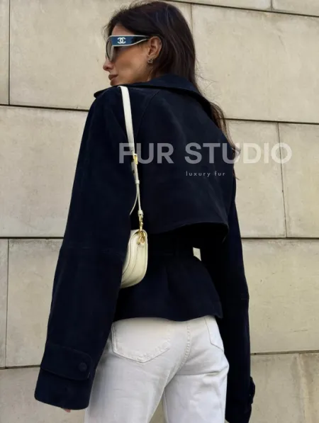 Модная куртка из замшевой кожи - фото 4