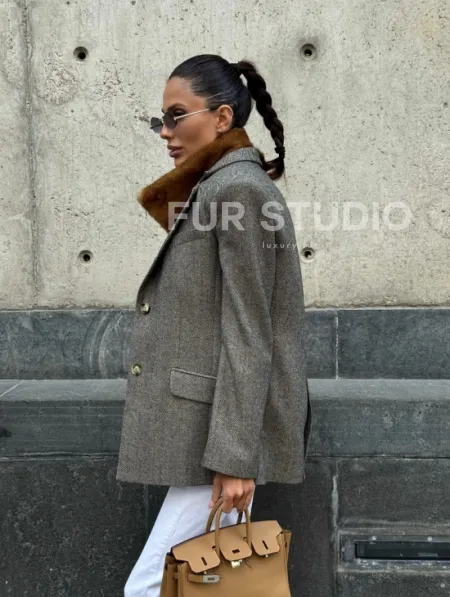 Меховая манишка из норки - фото 6