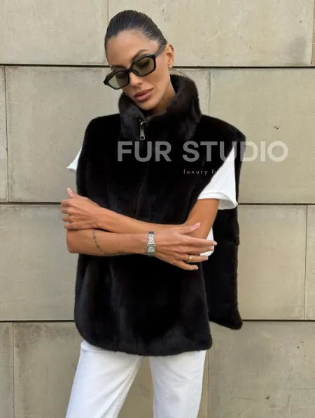 Норковая манишка женская - фото 5