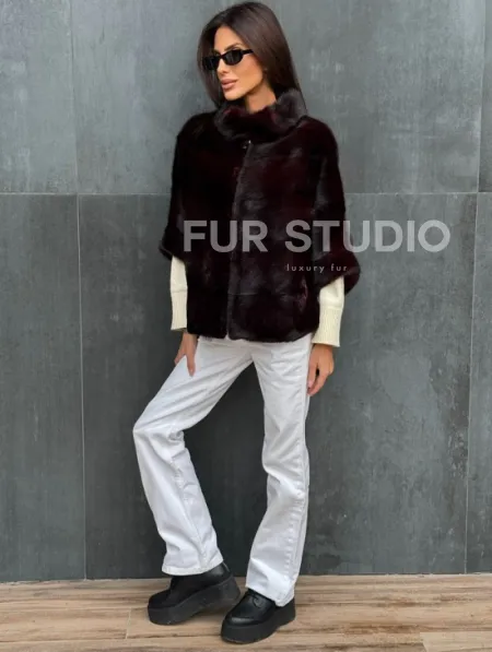 Норковый полушубок на молнии - фото 2