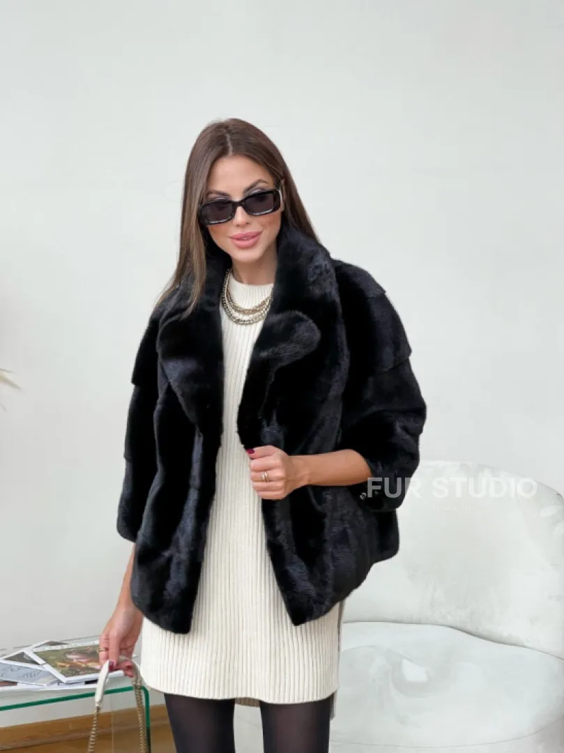 Шуба автоледи из меха скандинавской норки - NAFA - фото 3