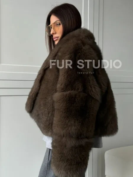 Кроп-шуба из меха песца - фото 9