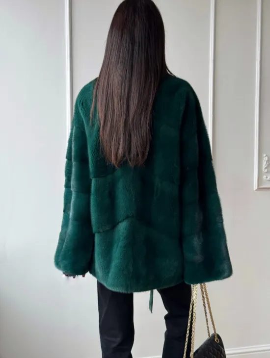 Норковый полушубок из плюшевой норки 
