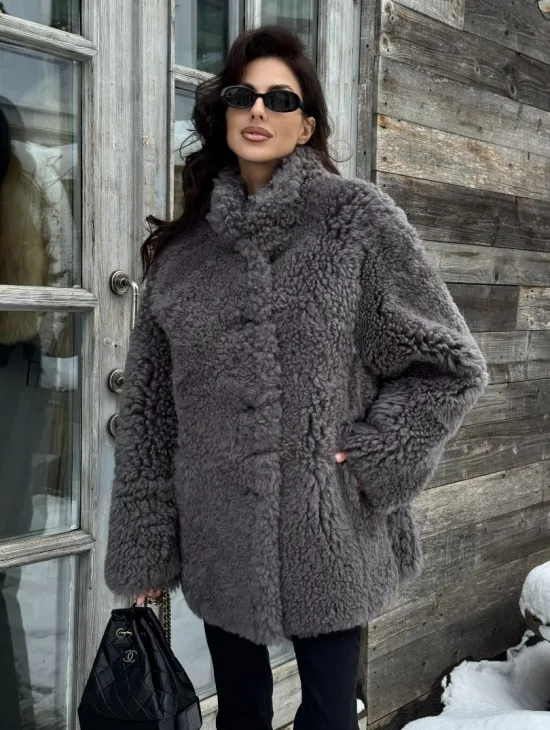 Шубка - дубленка двухсторонняя из натуральной овчины - фото 9
