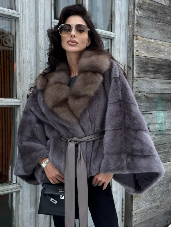 Меховое манто из норки 