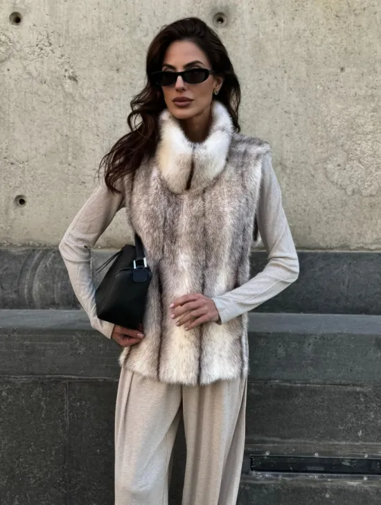 Женская манишка из норки крестовки - фото 5