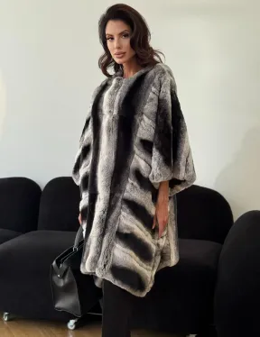 Шуба из кролика рекс - серая - фото 5