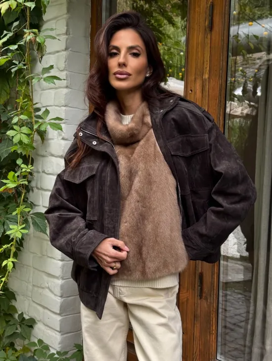 Манишка меховая из норки - фото 5