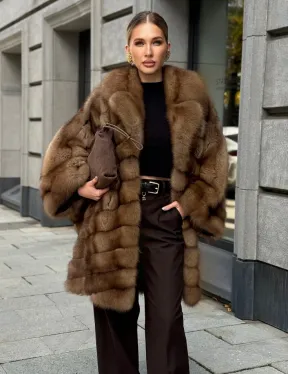 Шуба из куницы оверсайз - фото 0