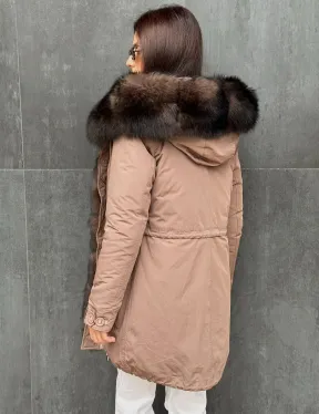 Пуховик с капюшоном - финский песец - фото 1