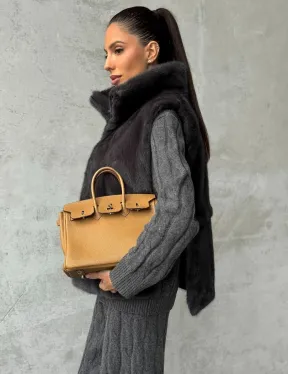 Меховая манишка из меха норки - фото 6