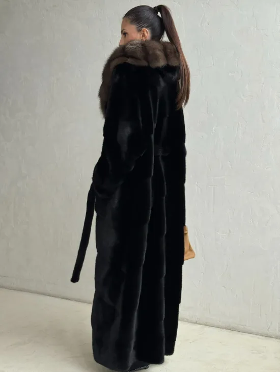 Длинная шуба из аукционного меха норки SAGA FURS - фото 2