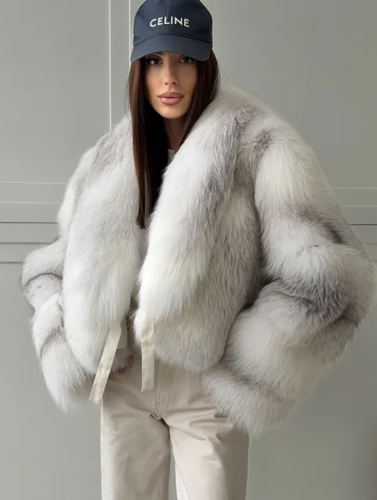 Шуба кроп-топ из лисы finnish cross fox - фото 4