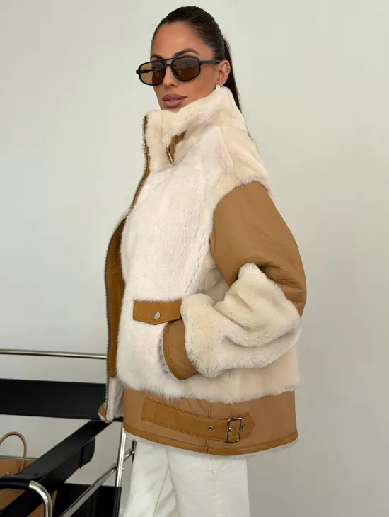 Комбинированная дубленка из норки и овчины - фото 3