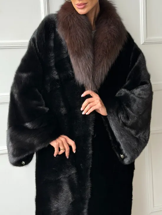 Норковая шуба пальто стиль 