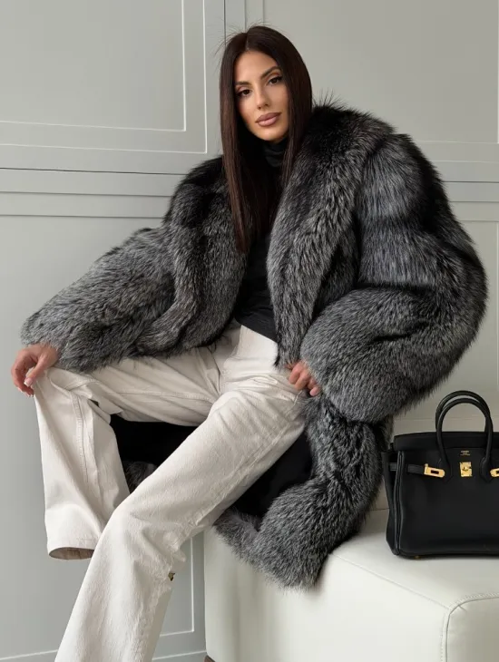 Шикарная шуба из чернобурки - фото 6