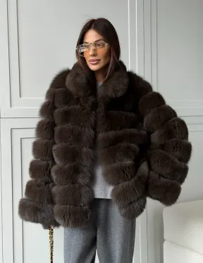 Шуба из натурального песца под соболь - фото 13