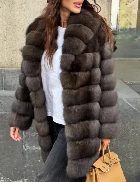 Шуба из меха баргузинского соболя - седина 2 - фото 4