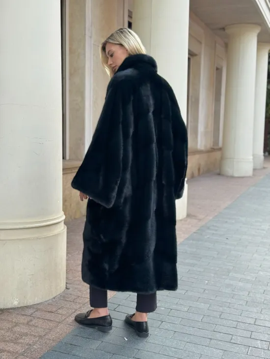 Зеленая норковая шуба - фото 6