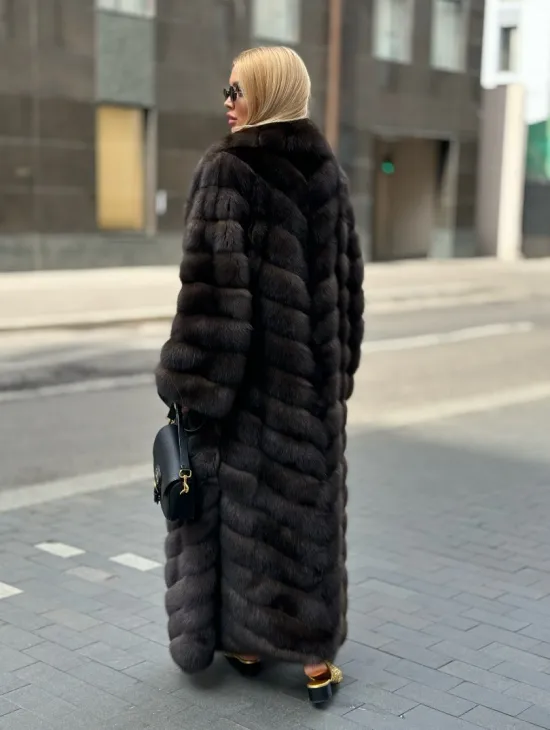 Элитная шуба из баргузинского соболя - седина 1/2 - фото 4