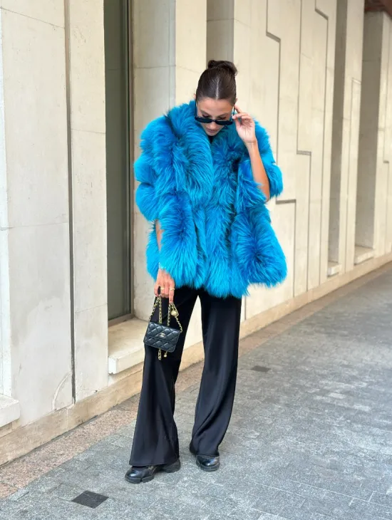 Накидка женская из меха чернобурки - Тиффани - фото 10